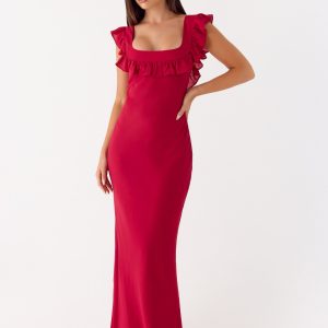 Malina Maxi Dress - Deep Red