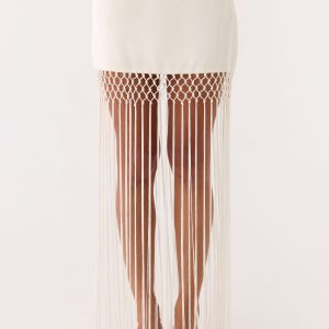 Mania Tassel Mini Skirt - Ivory