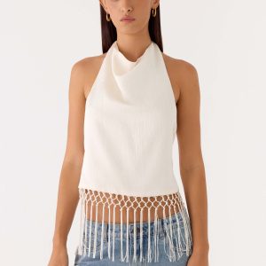 Mania Tassel Top - Ivory