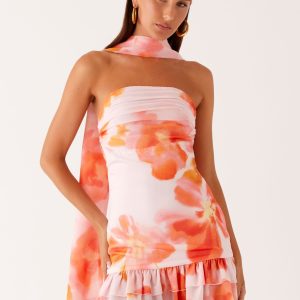 Manon Scarf Mini Dress - Blushing Blossom