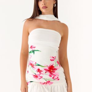 Manon Scarf Mini Dress - Ivory Reef