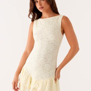 Manuka Ruffle Mini Dress - Yellow