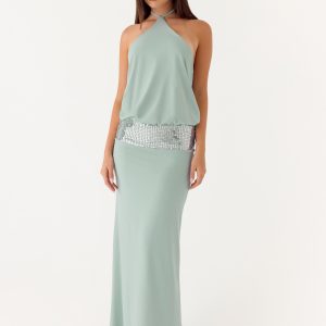 Marcie Halter Maxi Dress - Mint
