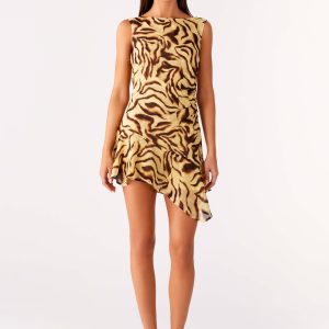 Maris Asymmetrical Mini Dress - Laguna Print