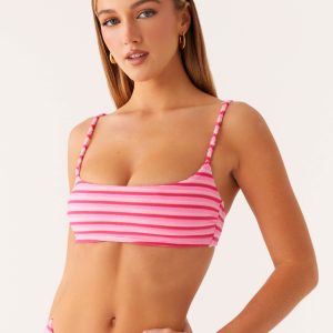 Mauritius Bikini Top - Pink Stripe