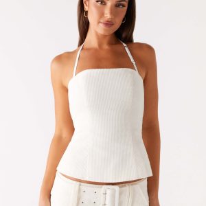 Maya Backless Top - Pearl