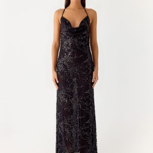 Mayim Sequin Maxi Dress - Black