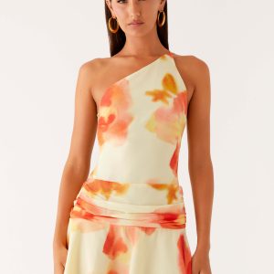 Meah Backless Mini Dress - Mimosa Blossom