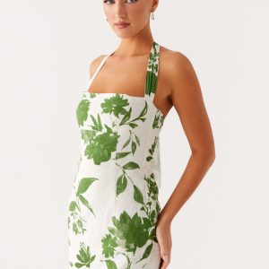Melora Cotton Mini Dress - Verdant Bloom