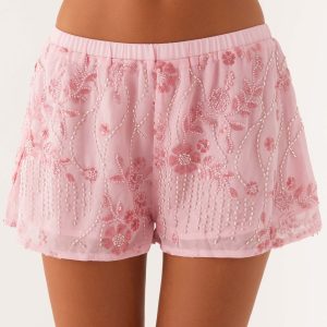 Mercer Sequin Mini Shorts - Pink