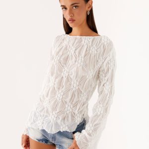 Mia Long Sleeve Top - Ivory