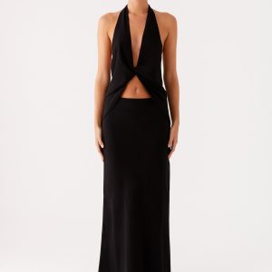 Michaella Chiffon Maxi Skirt - Black