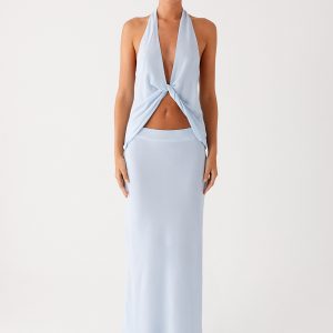 Michaella Chiffon Maxi Skirt - Blue