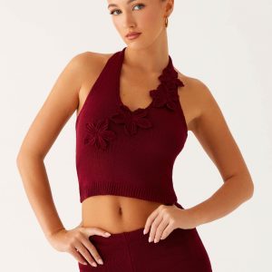 Miffy Crochet Top - Maroon