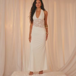 Miri Halter Maxi Dress - Ivory
