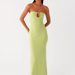 Moara Cut Out Maxi Dress - Lime Green