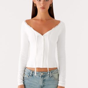 Moda Long Sleeve Top - White