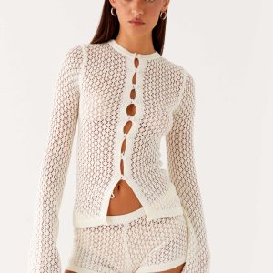 Molly Crochet Mini Shorts - Ivory