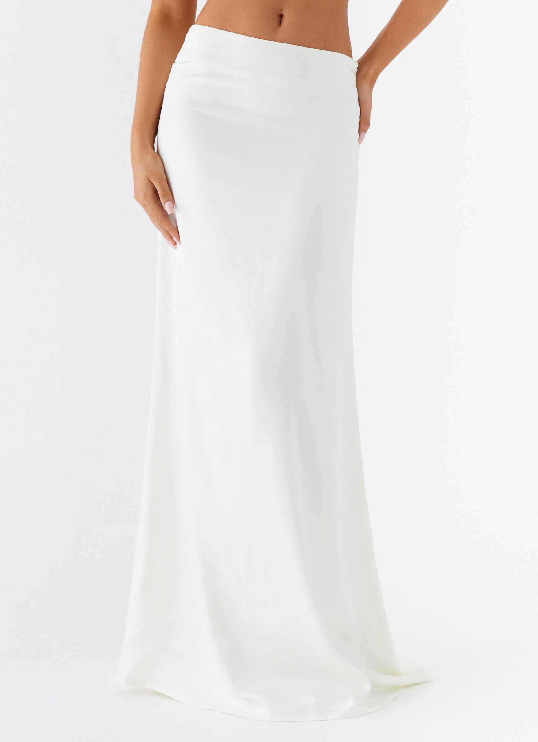Morgan Low Rise Maxi Skirt - Ivory - Image 3