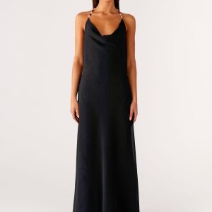 Morning Crush Cowl Maxi Dress - Black