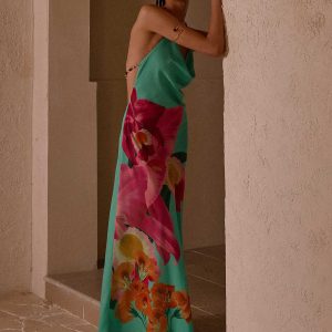 Morning Crush Cowl Maxi Dress - Jungle Bloom
