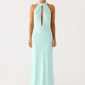 Mougleta Backless Maxi Dress - Aqua