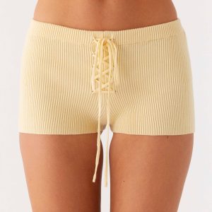 Muted Muse Knit Mini Short - Yellow