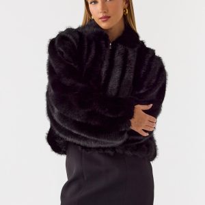 Naylor Faux Fur Jacket - Black