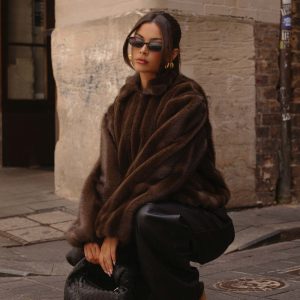 Naylor Faux Fur Jacket - Chocolate