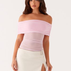 Nelly Off Shoulder Top - Pink