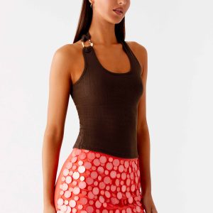 Nera Halter Top - Chocolate