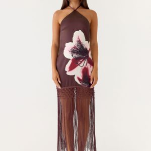 Niahvette Halter Midaxi Dress - Velvet Bloom