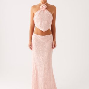 Nico Sequin Maxi Skirt - Pink