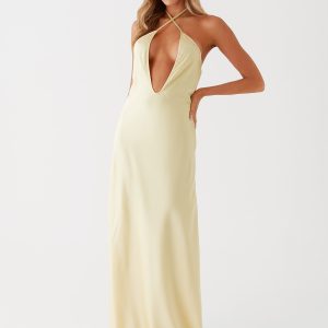 Noir Symphony Maxi Dress - Yellow
