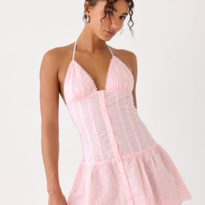 Non Stop Halter Mini Dress - Pink
