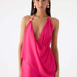 Nona Chiffon Mini Dress - Fuchsia