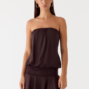 Noreen Strapless Mini Dress - Chocolate Torte