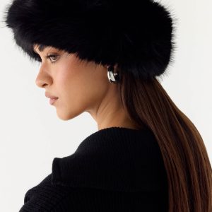 North Pole Faux Fur Headband - Black