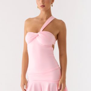 Not Your Fan Cut Out Mini Dress - Pink