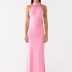 On My Way Bodysuit Maxi Dress - Pink