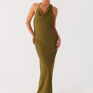 Opal Glow Maxi Dress - Khaki