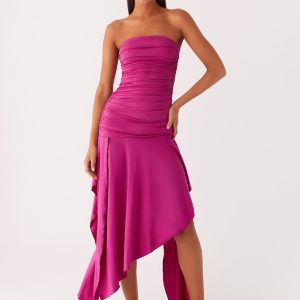 Ora Strapless Maxi Dress - Fuchsia
