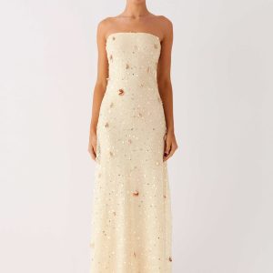 Orelli Shell Sequin Knit Maxi Dress - Ivory