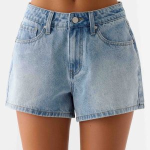 Owen A-Line Denim Shorts - Light Blue Wash