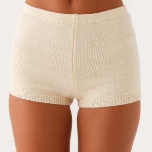 Ownley Sequin Knit Shorts - Ivory