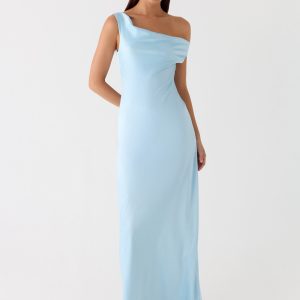 Palm Royal Maxi Dress - Ice Blue