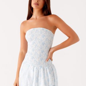 Panorama Mini Dress - Blue Floral