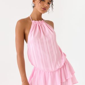 Parade Halter Mini Dress - Pink