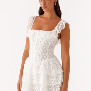 Paradise Dreams Corset Mini Dress - White