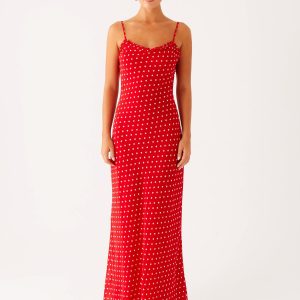 Pareo Maxi Dress - Red Polka Dot